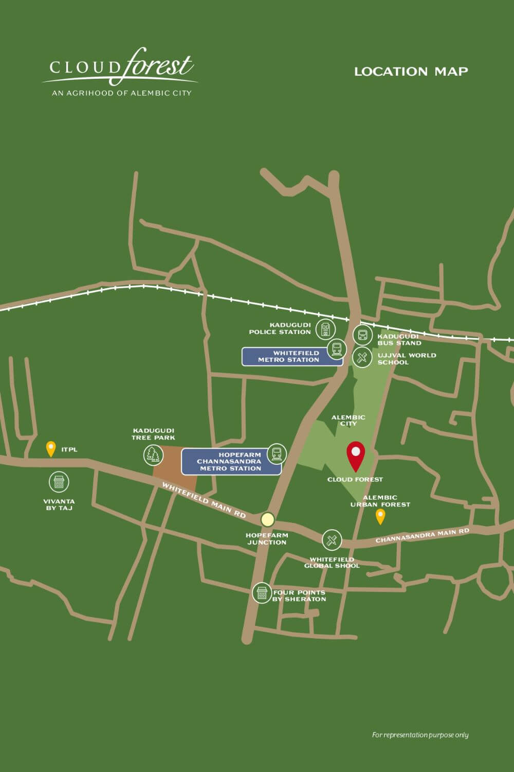 Alembic Cloud Forest Whitefield Location Map